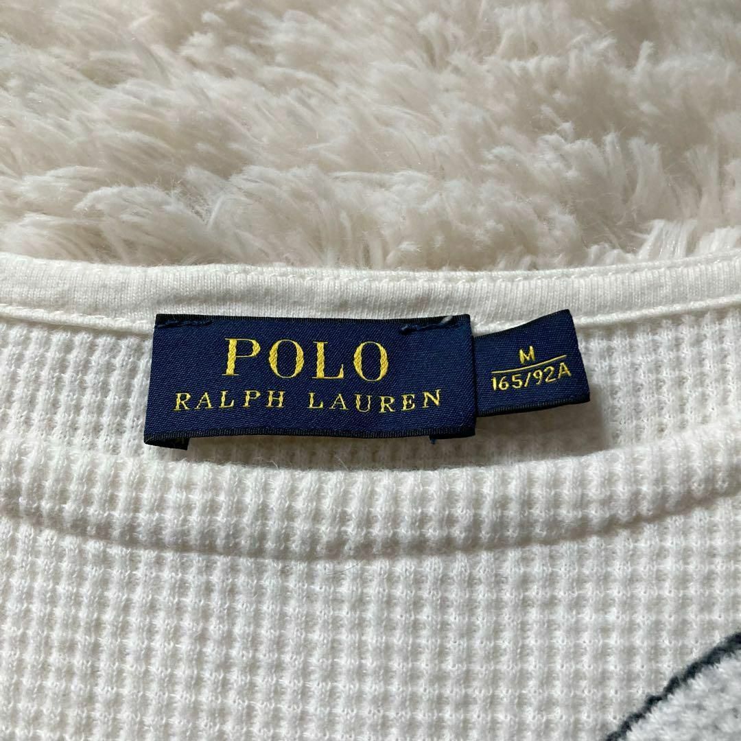 POLO RALPH LAUREN(ポロラルフローレン)のポロラルフローレン　ワッフル素材　ロングワンピース　マキシ丈　ボーダー　綿　M レディースのワンピース(ロングワンピース/マキシワンピース)の商品写真