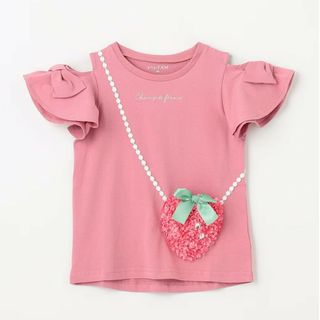 エニィファム(anyFAM)の新品 anyFAM 接触冷感 いろいろモチーフ  Tシャツ ピンク 120(Tシャツ/カットソー)