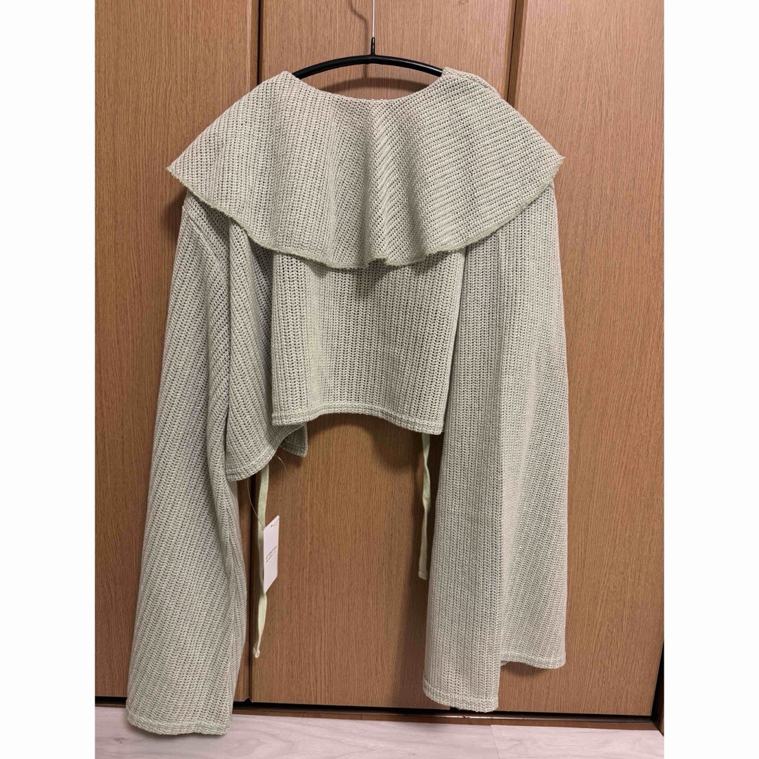 RAFFLE COLLAR LOOSE CARDIGAN (GREEN) レディースのトップス(ボレロ)の商品写真