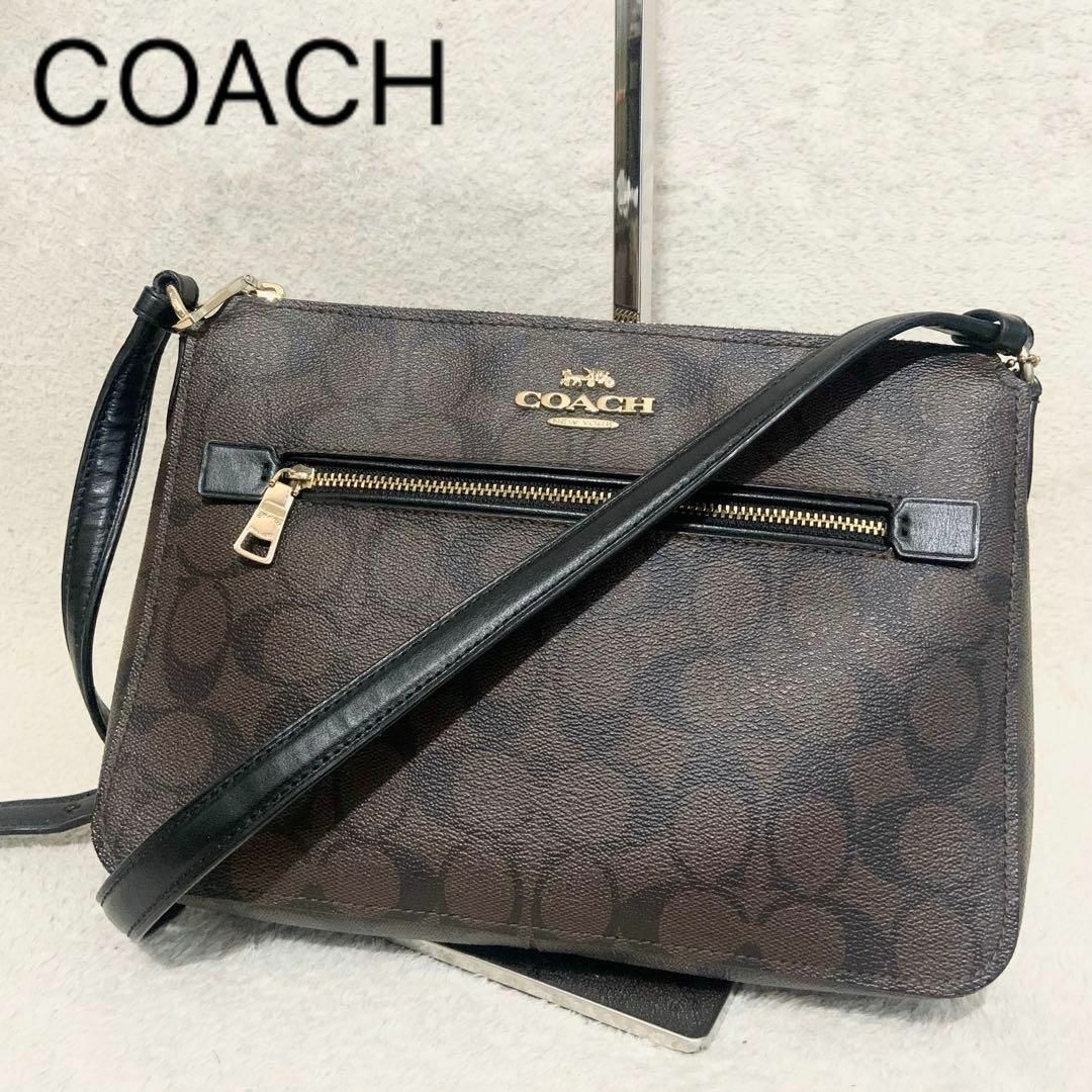 COACH(コーチ)のCOACH コーチ ショルダーバッグ シグネチャー 91013 ブラウン PVC レディースのバッグ(ショルダーバッグ)の商品写真