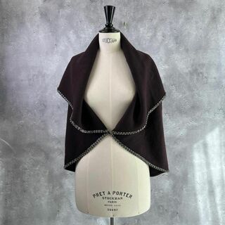 ESCADA - 最高級 エスカーダ カシミヤ 100％ ビジュー 羽織り ポンチョ 40 (L)