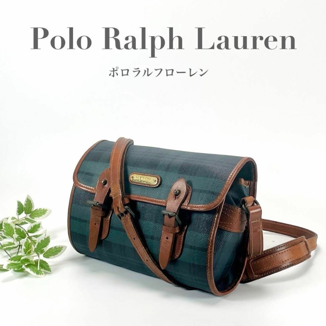 POLO RALPH LAUREN(ポロラルフローレン)のポロラルフローレン ショルダーバッグ 斜めがけ チェック柄 グリーン ブランド レディースのバッグ(ショルダーバッグ)の商品写真