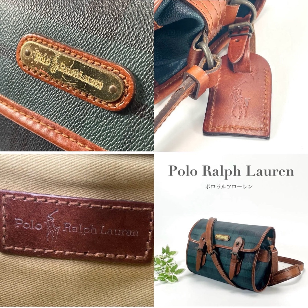 POLO RALPH LAUREN(ポロラルフローレン)のポロラルフローレン ショルダーバッグ 斜めがけ チェック柄 グリーン ブランド レディースのバッグ(ショルダーバッグ)の商品写真