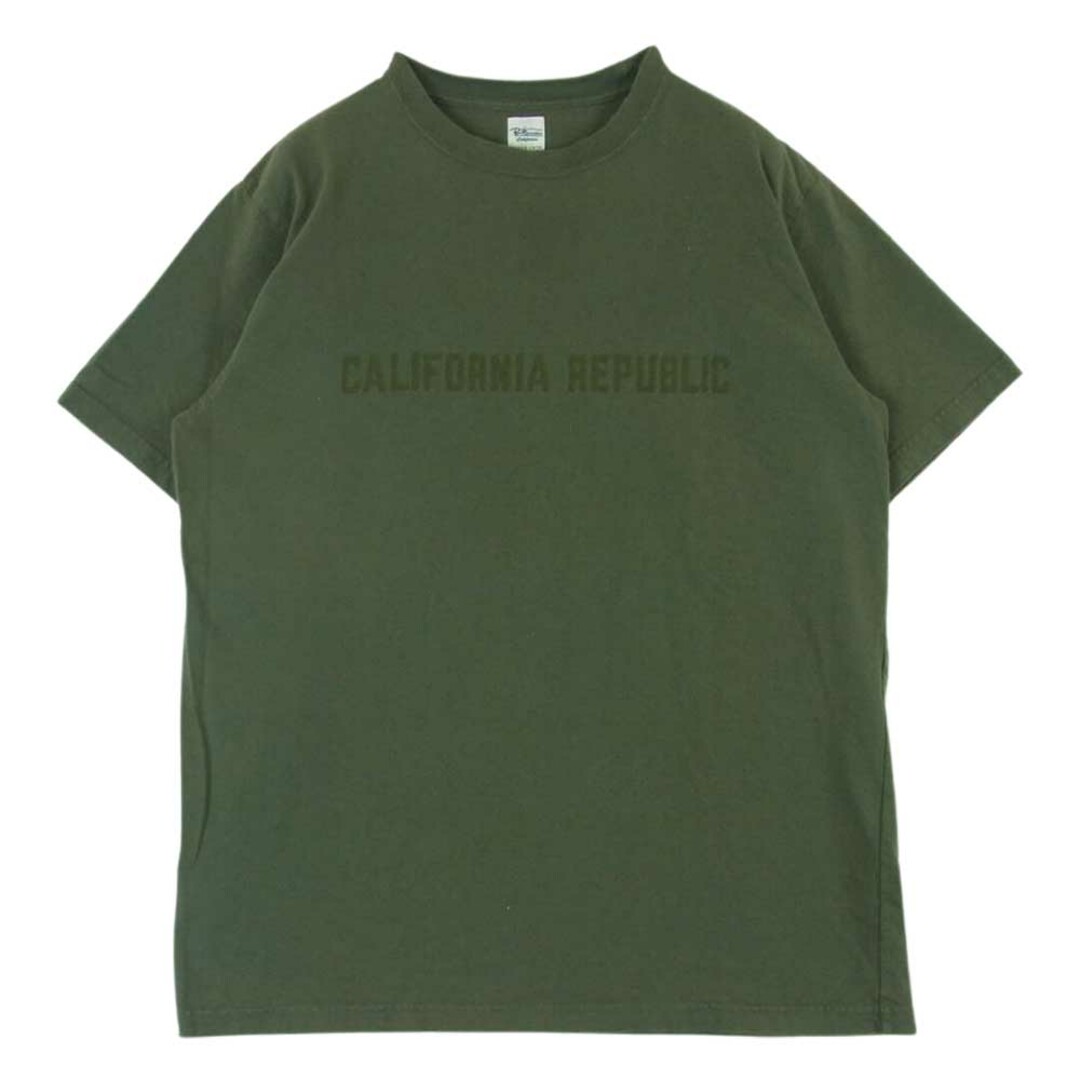 Ron Herman(ロンハーマン)のRon Herman ロンハーマン 3320900031 CALIFORNIA AEPUBLIC クルーネック プリント 半袖 Tシャツ カーキ系 M【中古】 メンズのトップス(Tシャツ/カットソー(半袖/袖なし))の商品写真