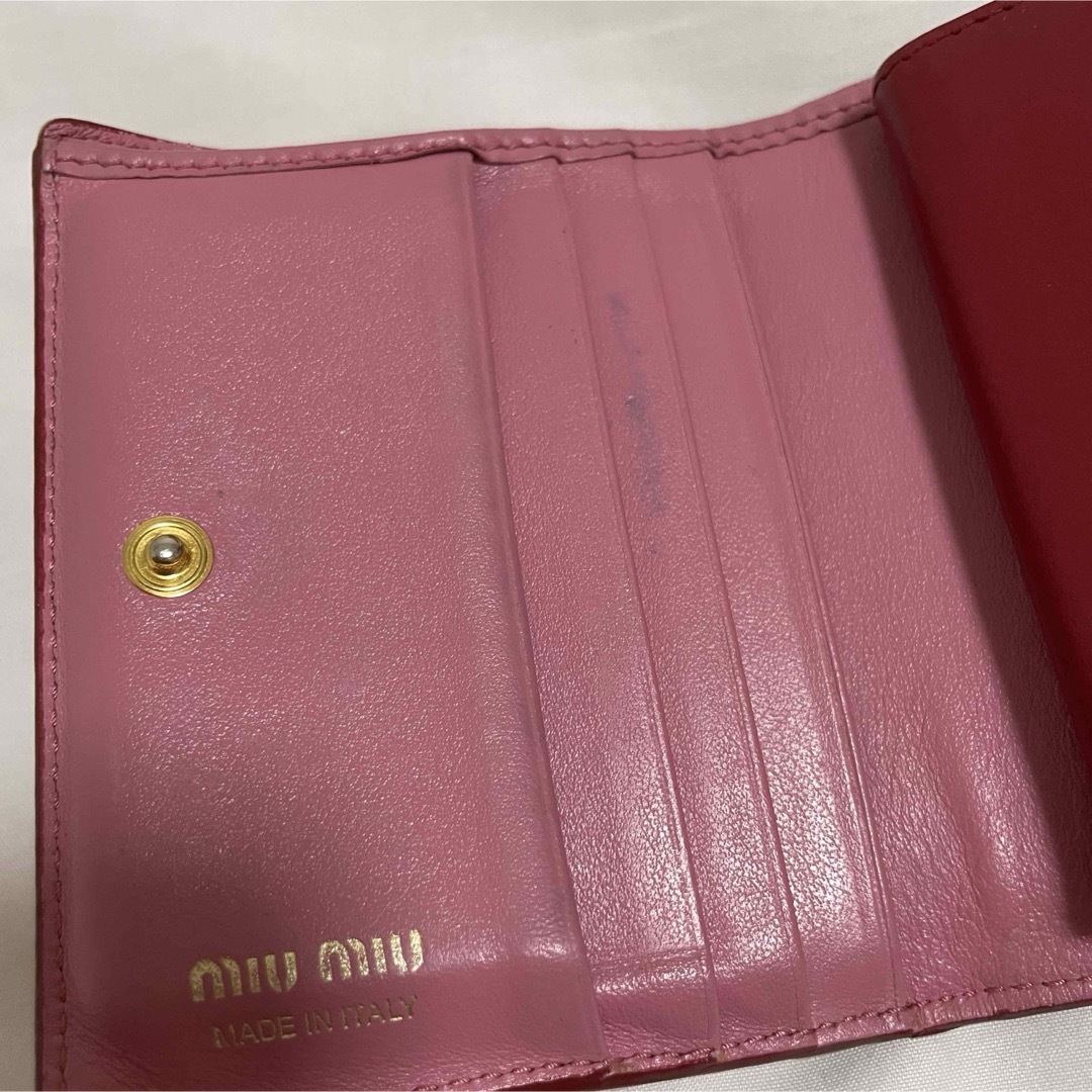 miumiu(ミュウミュウ)のmiumiuリボン レザー 二つ折り 財布 レディースのファッション小物(財布)の商品写真