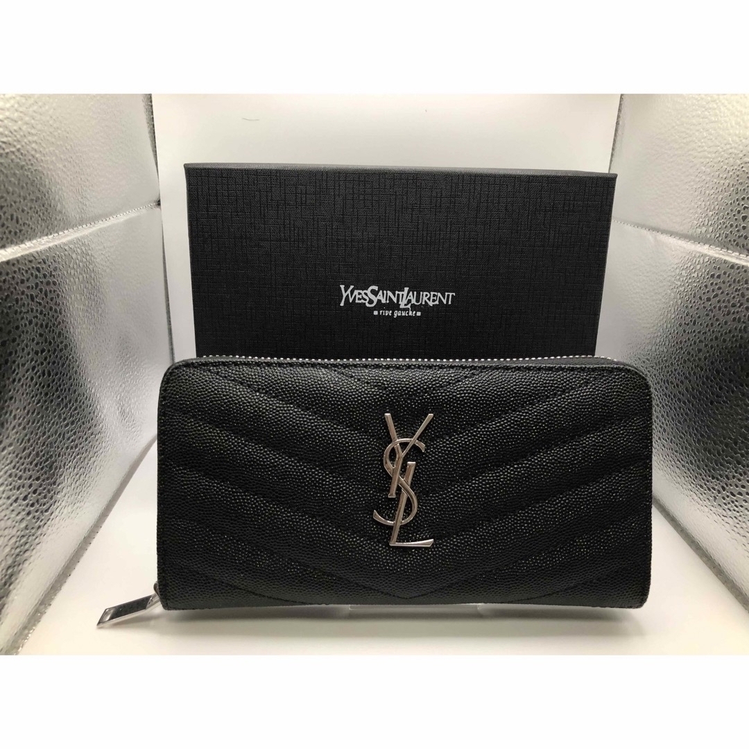 Yves Saint Laurent(イヴサンローラン)の☆YSL☆サンローラン☆ラウンドファスナー長財布☆黒☆シルバー金具☆ レディースのファッション小物(財布)の商品写真