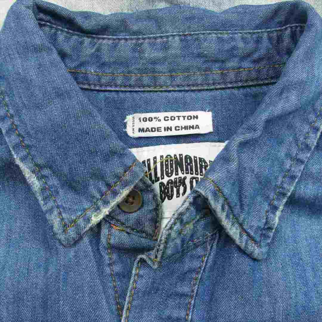 BBC(ビリオネアボーイズクラブ)のBillionaire Boys Club ビリオネアボーイズクラブ その他トップス DENIM SHIRT グラデーション ロゴ デニム 長袖 シャツ インディゴブルー系 M【中古】 メンズのトップス(タンクトップ)の商品写真