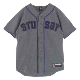 ステューシー(STUSSY)のSTUSSY ステューシー 半袖シャツ コットン ベースボール シャツ グレー系【中古】(シャツ)