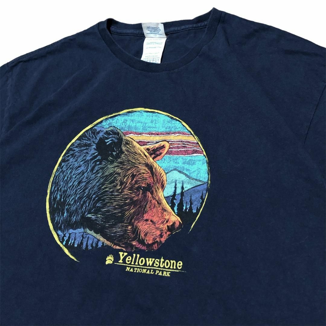 デルタ 半袖Tシャツ アニマル クマ イエローストーン国立公園 夏物古着y58 メンズのトップス(Tシャツ/カットソー(半袖/袖なし))の商品写真