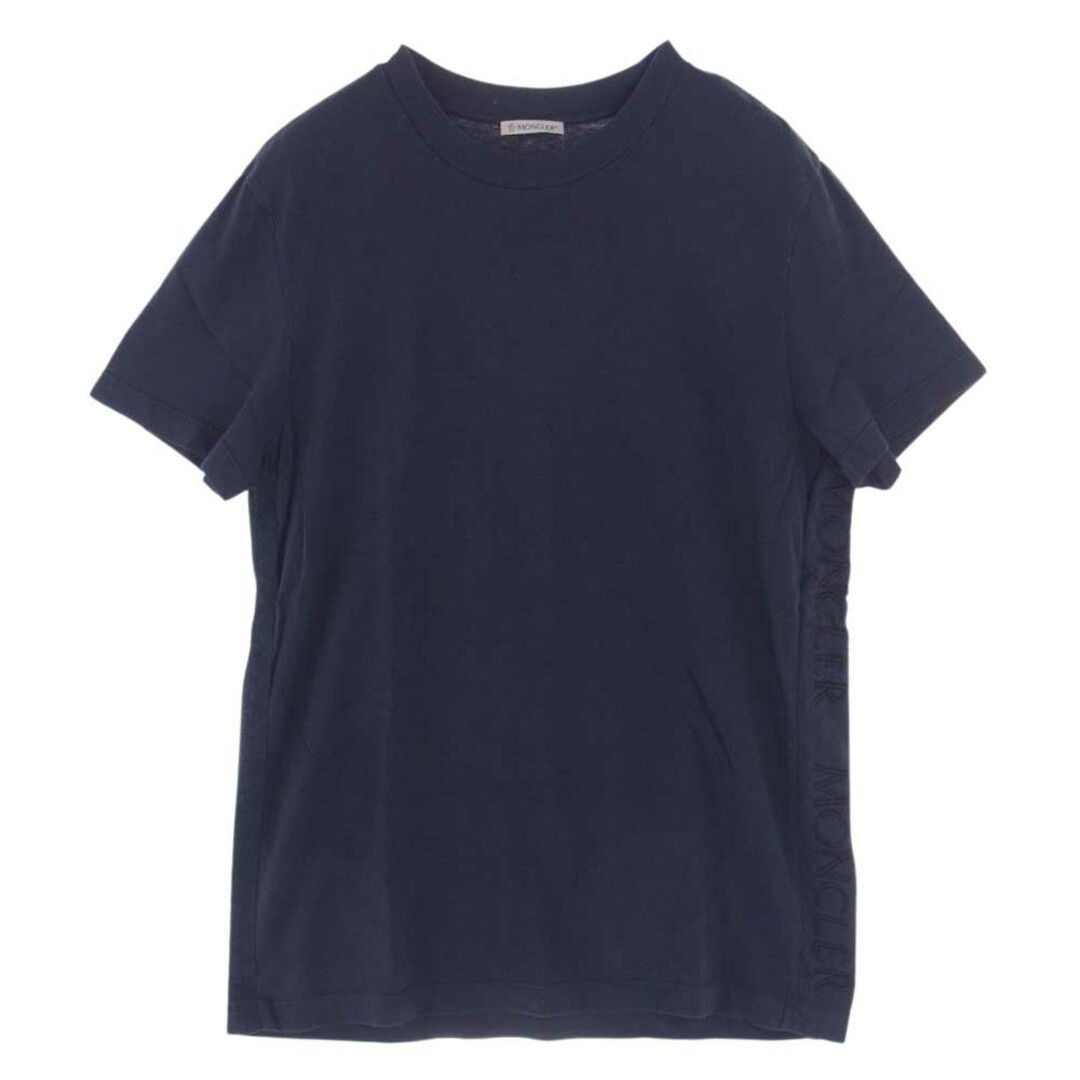 MONCLER(モンクレール)のMONCLER モンクレール Ｔシャツ F10918C72010 国内正規品 MAGLIA T-SHIRT サイドロゴ 刺繍 半袖 クルーネック Tシャツ ネイビー系 M【中古】 メンズのトップス(シャツ)の商品写真