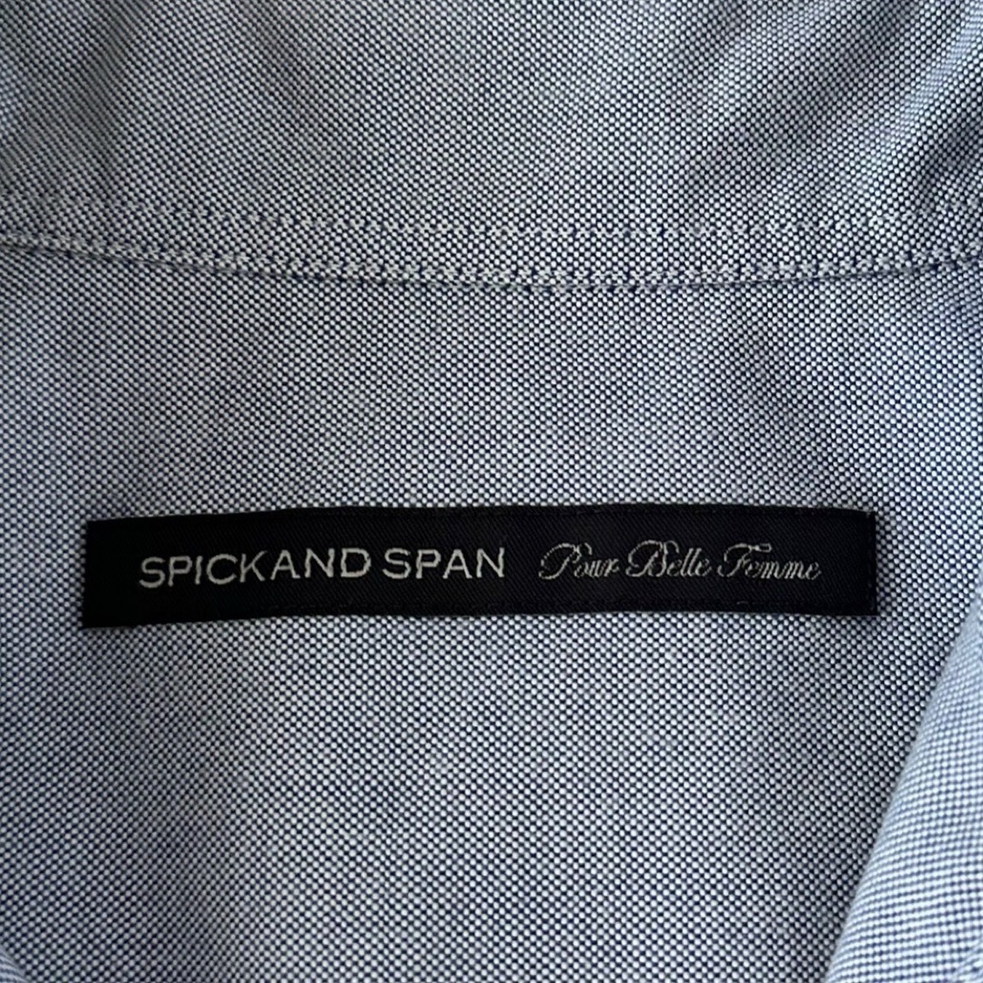 Spick & Span(スピックアンドスパン)の【美品】SPICK&SPAN コットン100％ 長袖 シャツ ブルー レディースのトップス(シャツ/ブラウス(長袖/七分))の商品写真