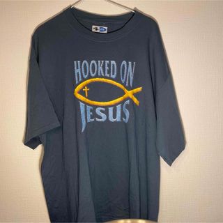 ジェーティーシー(JTC)の『US古着』HOOKED JESUS  アニマル半袖Tシャツ　フィッシュTシャツ(Tシャツ/カットソー(半袖/袖なし))