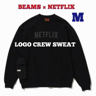 BEAMS - BEAMS × NETFLIX　LOGO CREW SWEAT　M