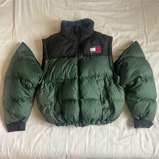 トミーヒルフィガー(TOMMY HILFIGER)の【vintage】90s tommy hilfiger 2wayダウンジャケット(ダウンジャケット)