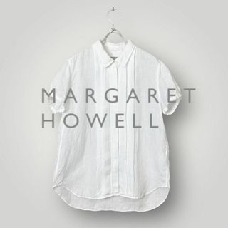 マーガレットハウエル(MARGARET HOWELL)の[良品] マーガレットハウエル シャツ 半袖 リネン 100％ パフスリーブ(シャツ/ブラウス(半袖/袖なし))