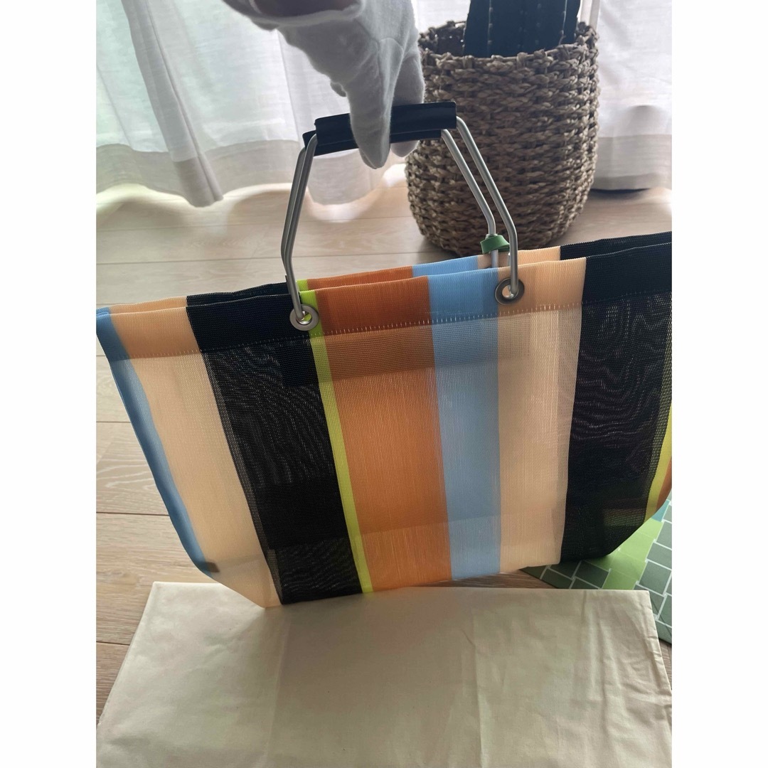 MARNI - 【新品未使用】MARNI ストライプバッグ マルチブラウン MARNI - 【新品未使用】MARNI ストライプバッグ マルチブラウン