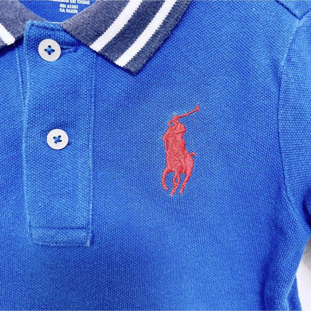 POLO RALPH LAUREN(ポロラルフローレン)のポロラルフローレン　ポロシャツ　90 ブルー　ビッグポニー　男の子　青　半袖 キッズ/ベビー/マタニティのキッズ服男の子用(90cm~)(Tシャツ/カットソー)の商品写真