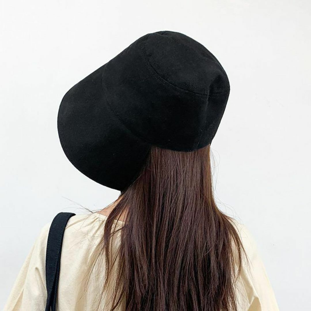 紐付きハット つば広め 帽子  紫外線対策 日除け対策 バケットハット バケハ レディースの帽子(ハット)の商品写真