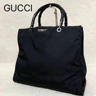 グッチ(Gucci)のGUCCI グッチ トートバッグ バンブー ブラック 黒 ナイロンキャンバス(トートバッグ)