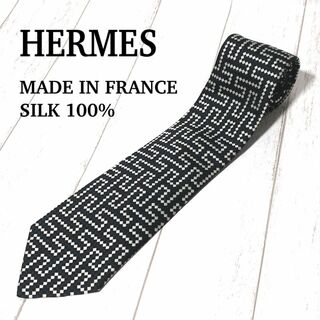 エルメス ネクタイ HERMES H柄 チェック シルク100% フランス製