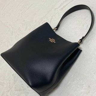 コーチ(COACH)の美品✨ COACH ハンドバッグ オールレザー 金具 シボ革 ブラック(ショルダーバッグ)