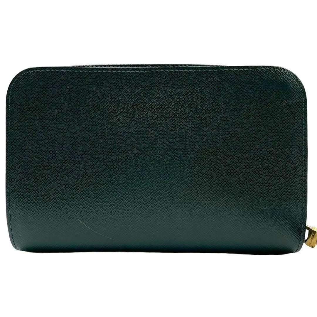 外観美品 LOUIS VUITTON セカンドバッグ クラッチバッグ タイガ 緑 外観美品 LOUIS VUITTON セカンドバッグ クラッチバッグ タイガ 緑