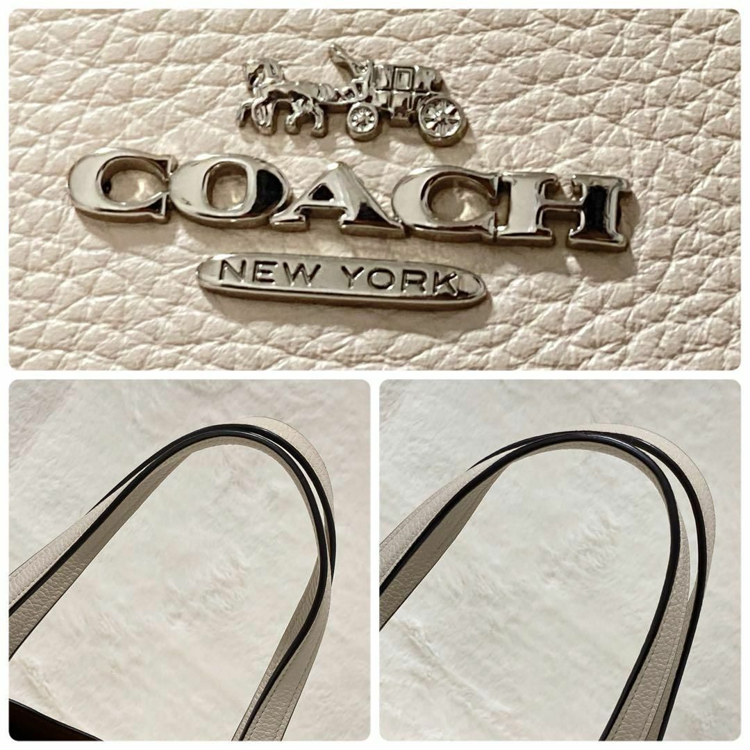 COACH(コーチ)のCOACH トートバッグ オールレザー アイボリー 白系 25137 レディースのバッグ(トートバッグ)の商品写真