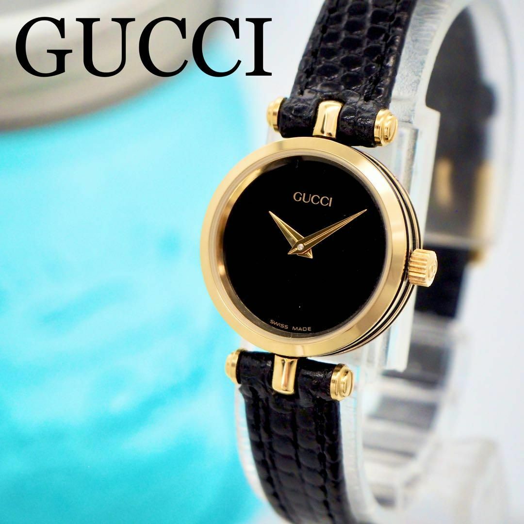 Gucci(グッチ)の307【美品】GUCCI グッチ時計　レディース腕時計　箱付き　サイドライン レディースのファッション小物(腕時計)の商品写真