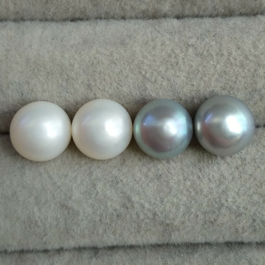 270 淡水真珠 ピアス 2色 ホワイト グレー 本真珠 セレモニー レディースのアクセサリー(ピアス)の商品写真