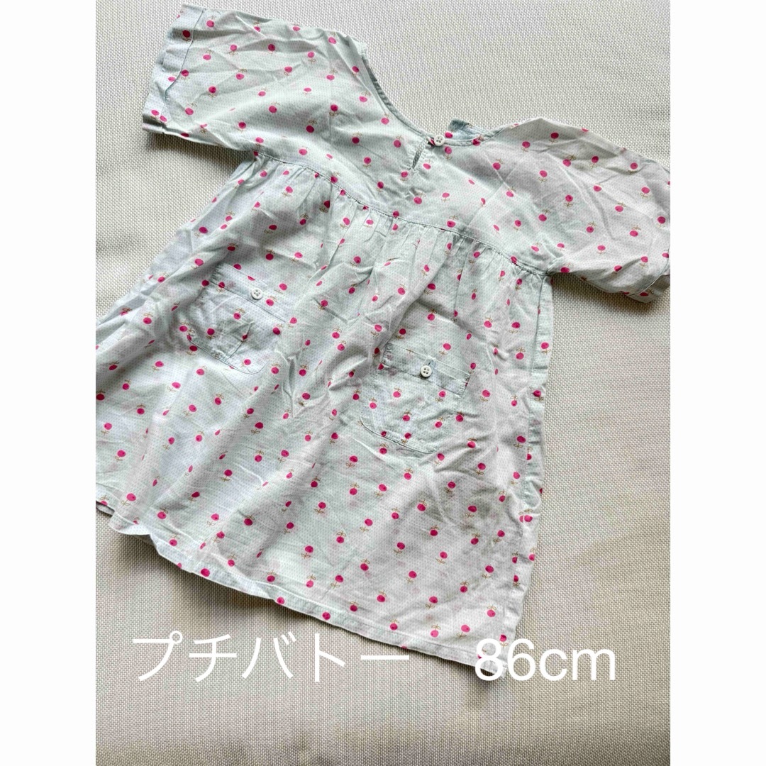 PETIT BATEAU(プチバトー)のプチバトー　半袖ワンピース　チュニック　90cm キッズ/ベビー/マタニティのキッズ服女の子用(90cm~)(ワンピース)の商品写真