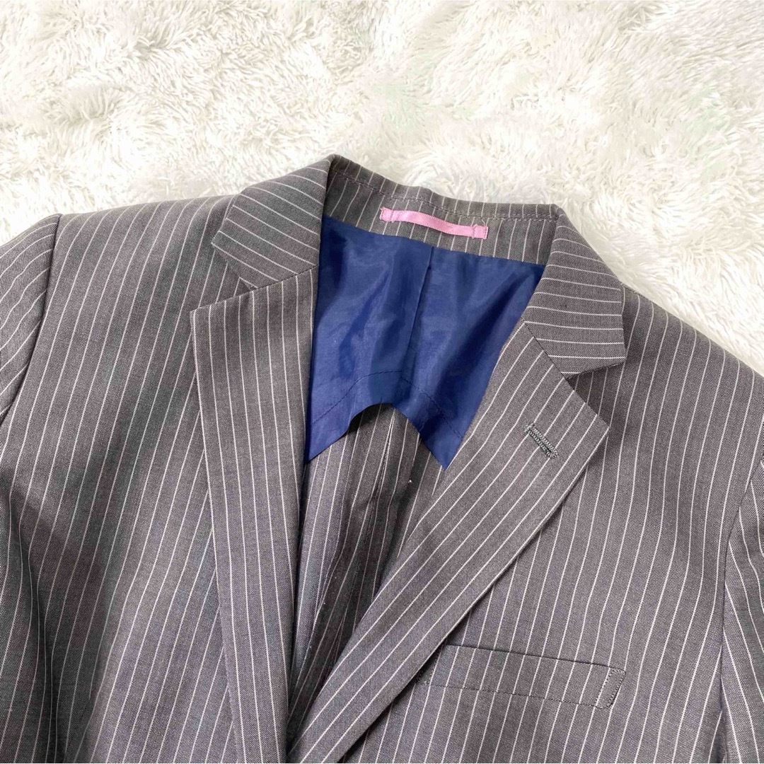 ORIHICA(オリヒカ)のオリヒカ パンツ スーツ セットアップ ストライプ サマー S 7号 レディースのフォーマル/ドレス(スーツ)の商品写真