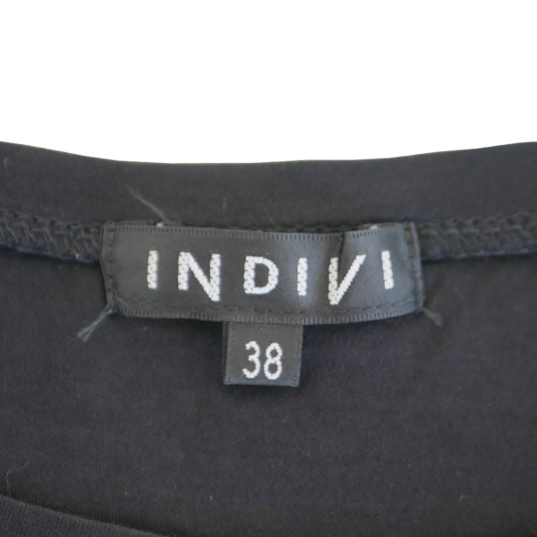 INDIVI(インディヴィ)のインディヴィ INDIVI Tシャツ カットソー ドルマン 半袖 38 ブラック レディースのトップス(カットソー(半袖/袖なし))の商品写真