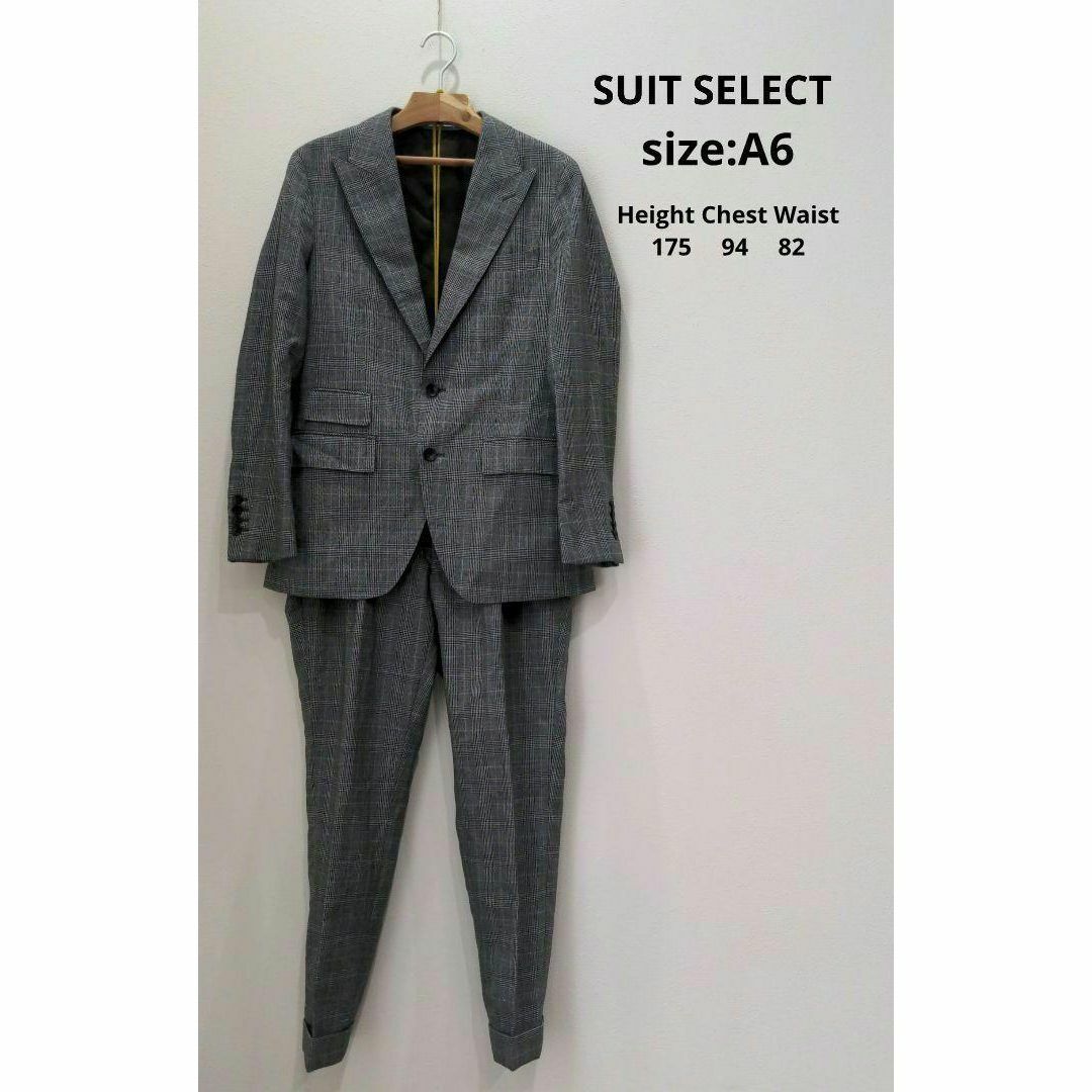 SUIT SELECT スーツセレクト グレンチェック A6 グレー メンズ メンズのスーツ(セットアップ)の商品写真