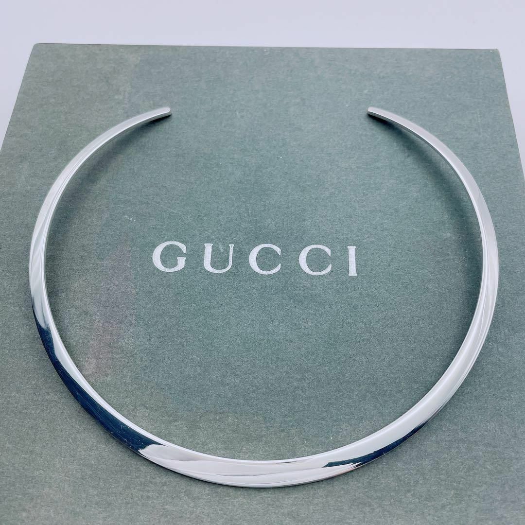 Gucci(グッチ)の【極美品】GUCCI チョーカー　ネックレス　シルバー　Gシェイプ レディースのアクセサリー(ネックレス)の商品写真