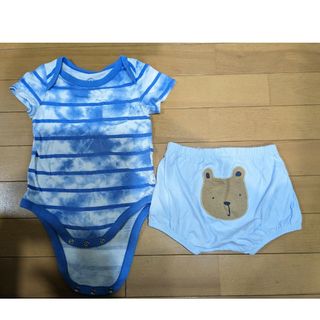 ベビーギャップ(babyGAP)のBaby GAP　空柄ボディスーツと後ろくまさんブルマ(カバーオール)