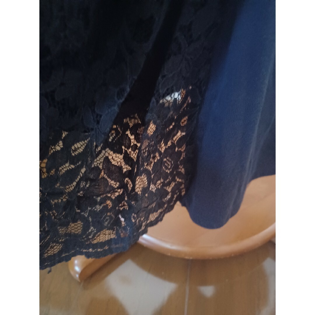 【カットソー】濃紺 レディースのトップス(カットソー(半袖/袖なし))の商品写真