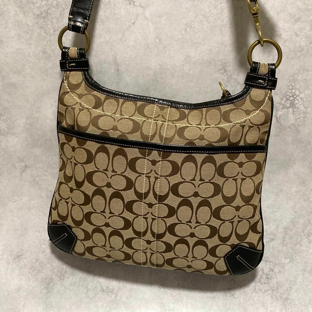 COACH(コーチ)の美品✨ COACH ショルダーバッグ シグネチャー キャンバス レザー レディースのバッグ(ショルダーバッグ)の商品写真