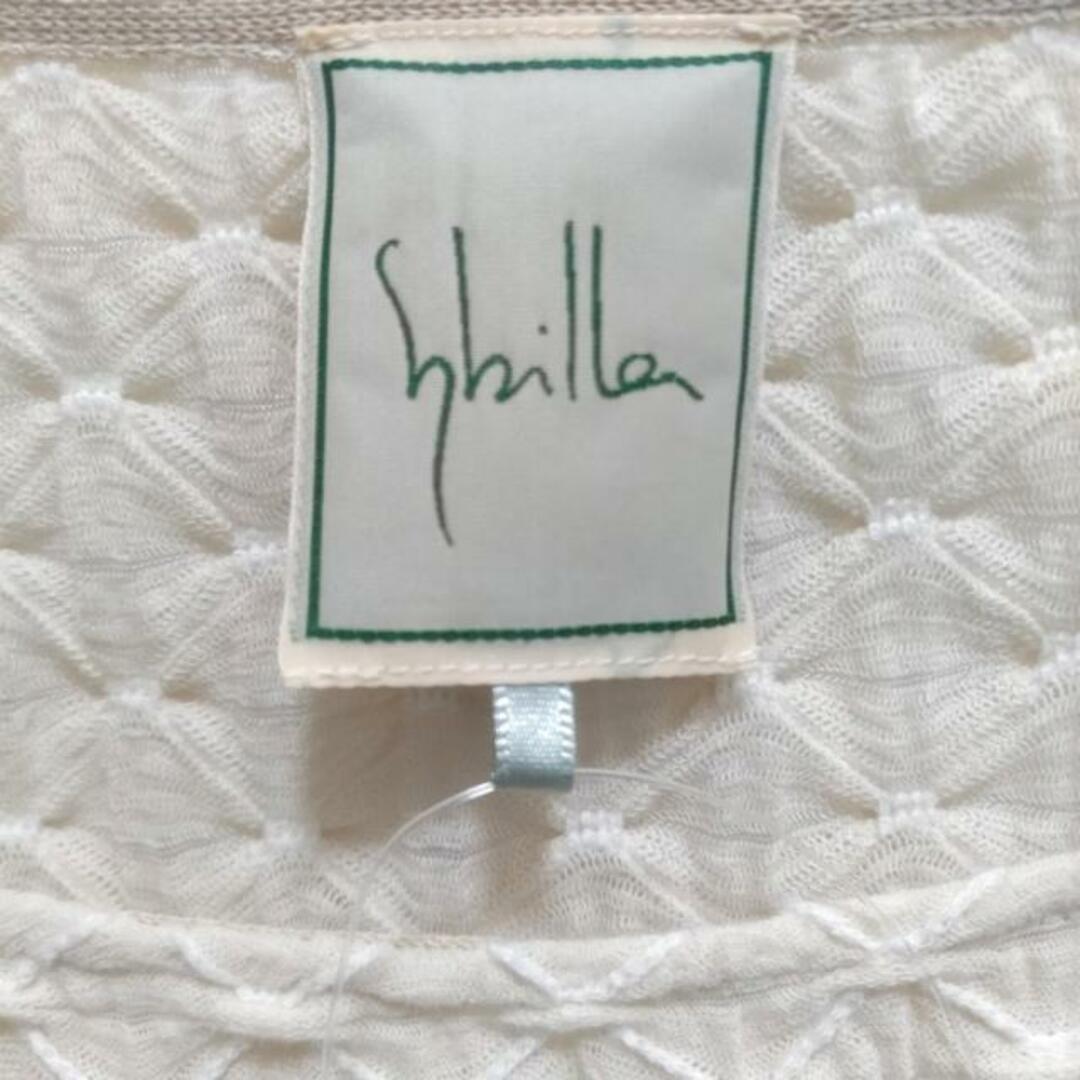 Sybilla(シビラ)のSybilla(シビラ) ワンピース サイズM レディース美品  - アイボリー×白 クルーネック/半袖/ひざ丈 レディースのワンピース(その他)の商品写真