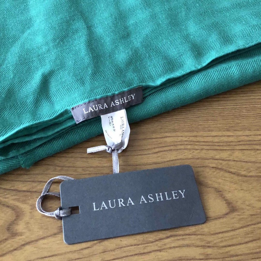 LAURA ASHLEY(ローラアシュレイ)のLAURA ASHLEYの大判ストール(未使用品)グリーン レディースのファッション小物(ストール/パシュミナ)の商品写真