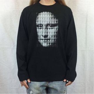 新品 モナリザ レオナルドダヴィンチ ルーヴル美術館 アート パロディ ロンT(Tシャツ/カットソー(七分/長袖))