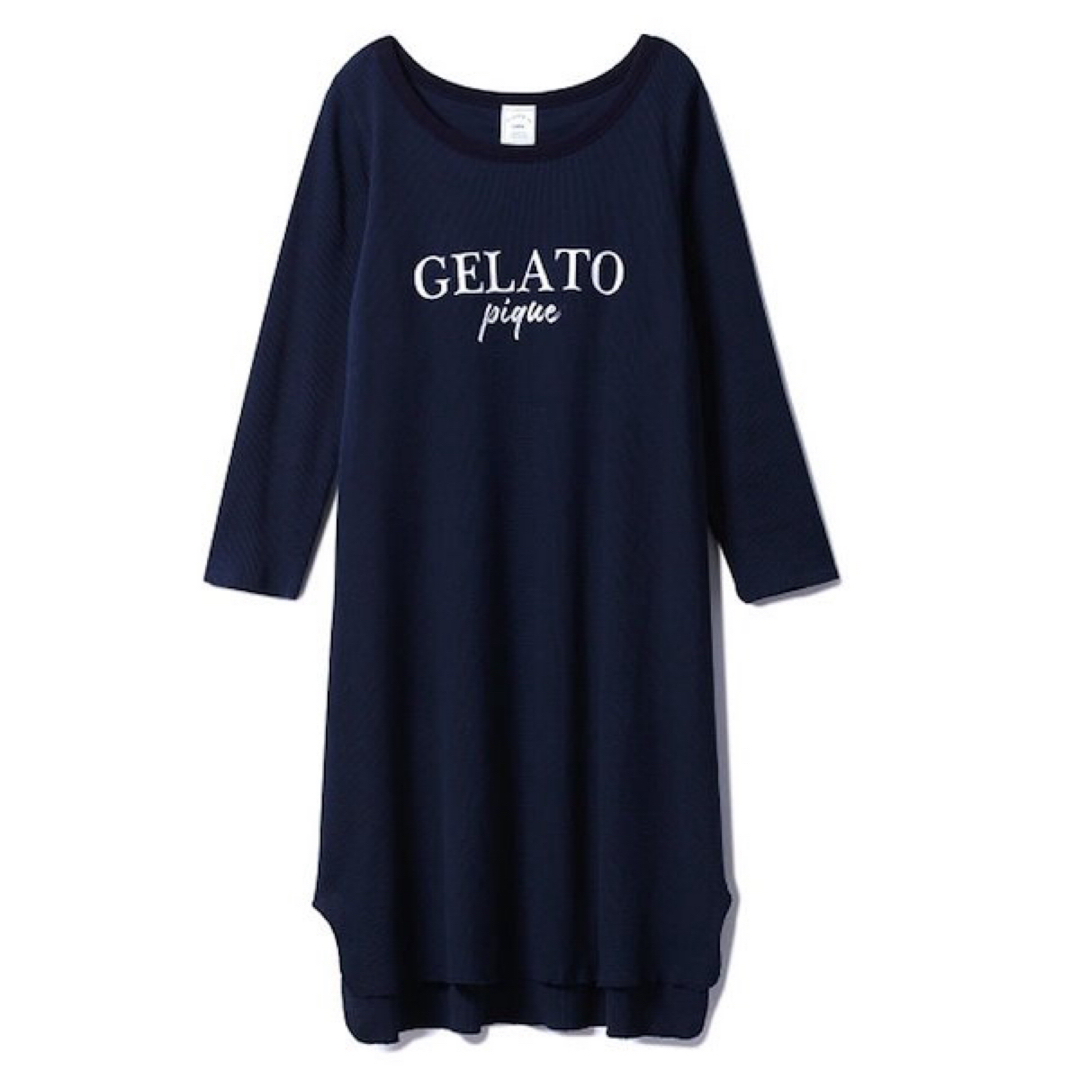 gelato pique(ジェラートピケ)のgelatopiqueジェラートピケ　ワッフルロゴカップインドレス　ワンピース レディースのルームウェア/パジャマ(ルームウェア)の商品写真