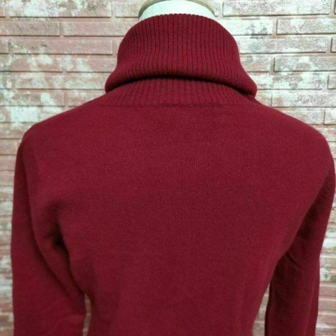 メグエクスチェンジ カシミア100％ 長袖 タートルネックセーター 赤 Mサイズ レディースのトップス(ニット/セーター)の商品写真
