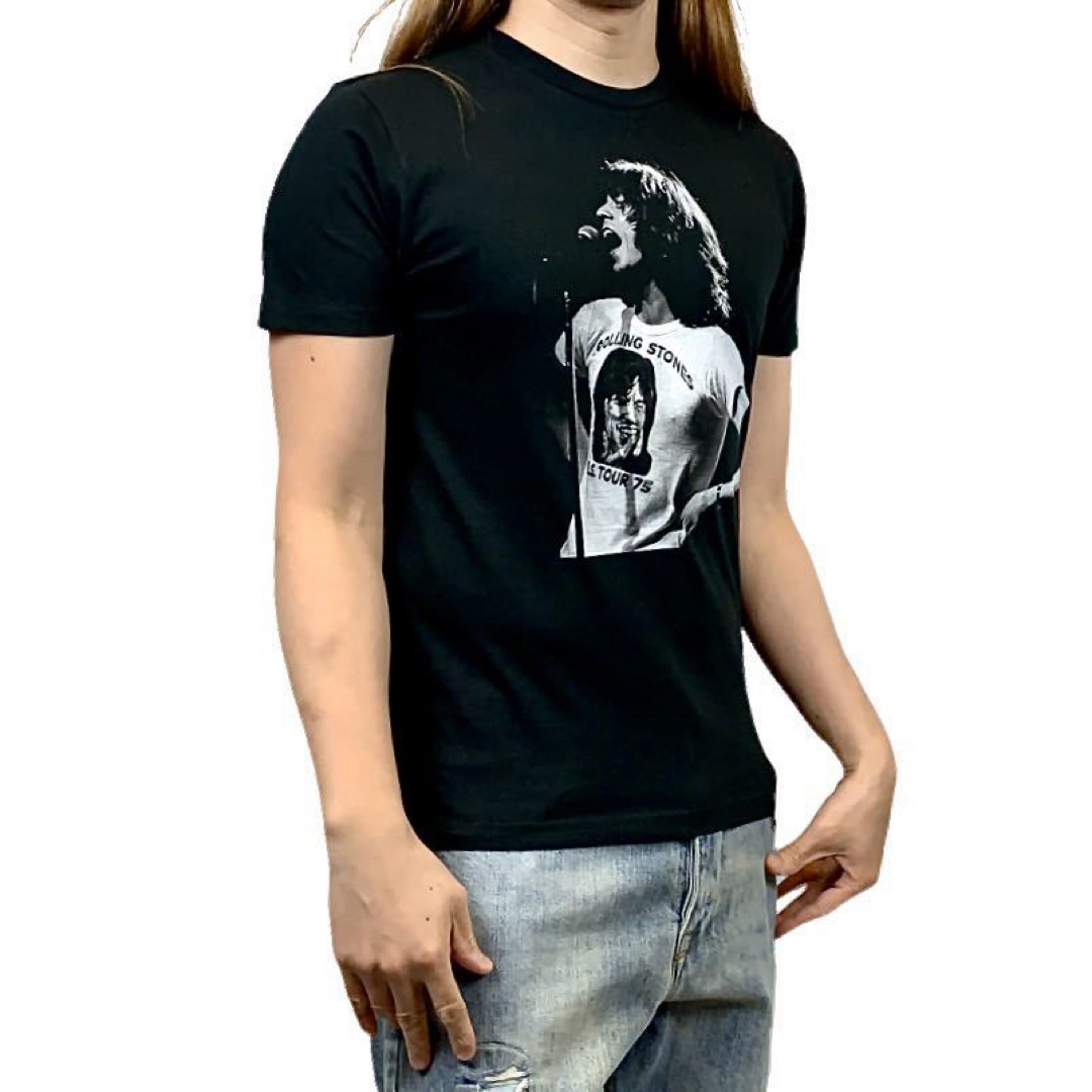 新品 ミックジャガー ローリングストーンズ UKロックンロール バンド Tシャツ メンズのトップス(Tシャツ/カットソー(半袖/袖なし))の商品写真