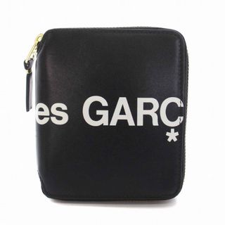 COMME des GARCONS - コムデギャルソン ウォレット 二つ折り財布 ラウンドファスナー レザー 黒