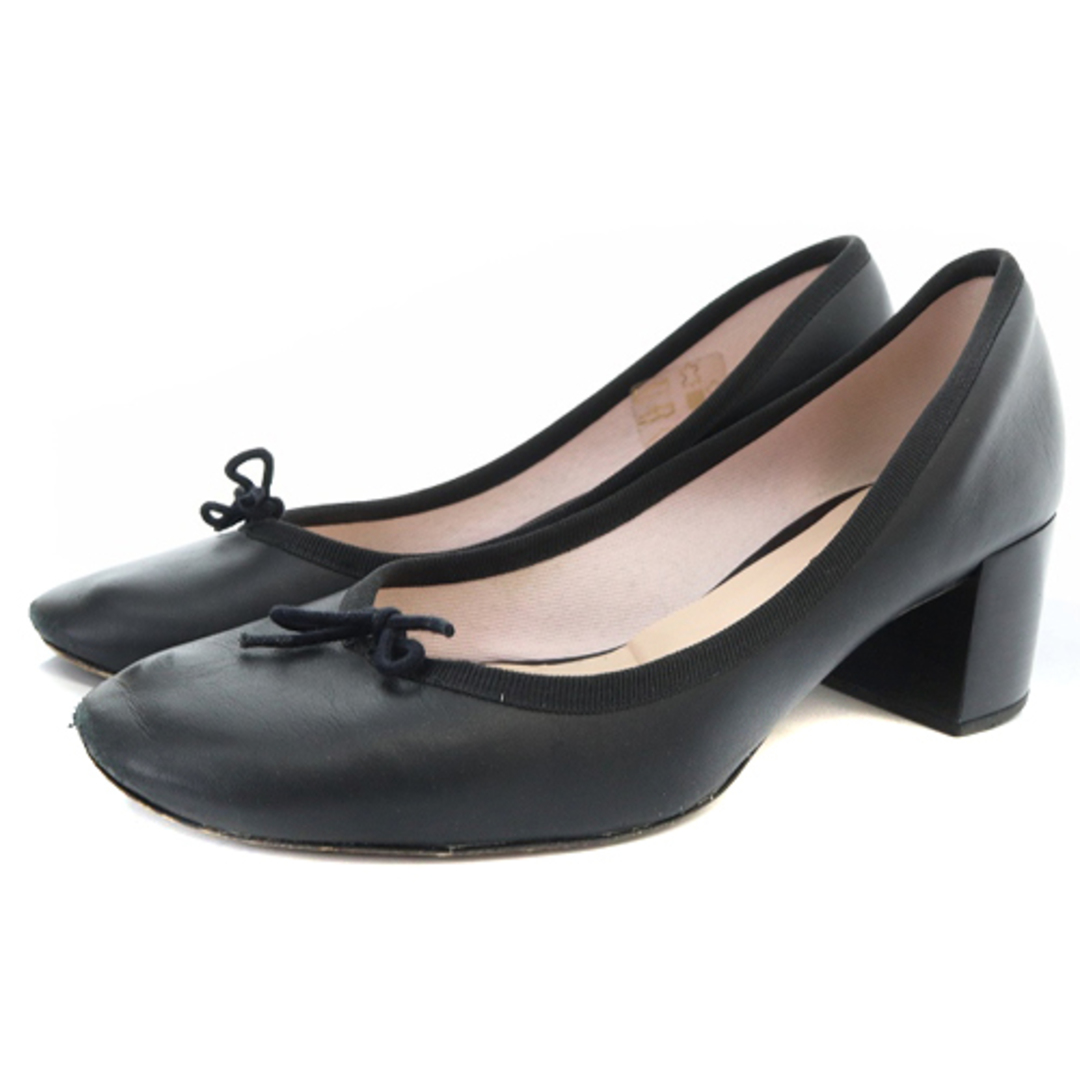 repetto(レペット)のレペット リボン パンプス レザー 37 23.3cm 黒 レディースの靴/シューズ(ハイヒール/パンプス)の商品写真