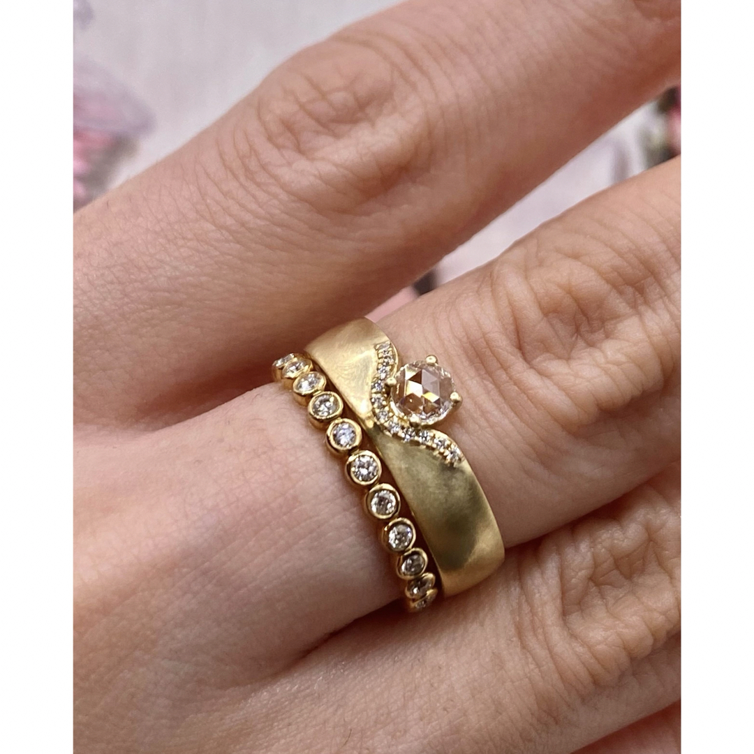 クラシック✨艶消しローズカットダイヤモンドリング レディースのアクセサリー(リング(指輪))の商品写真