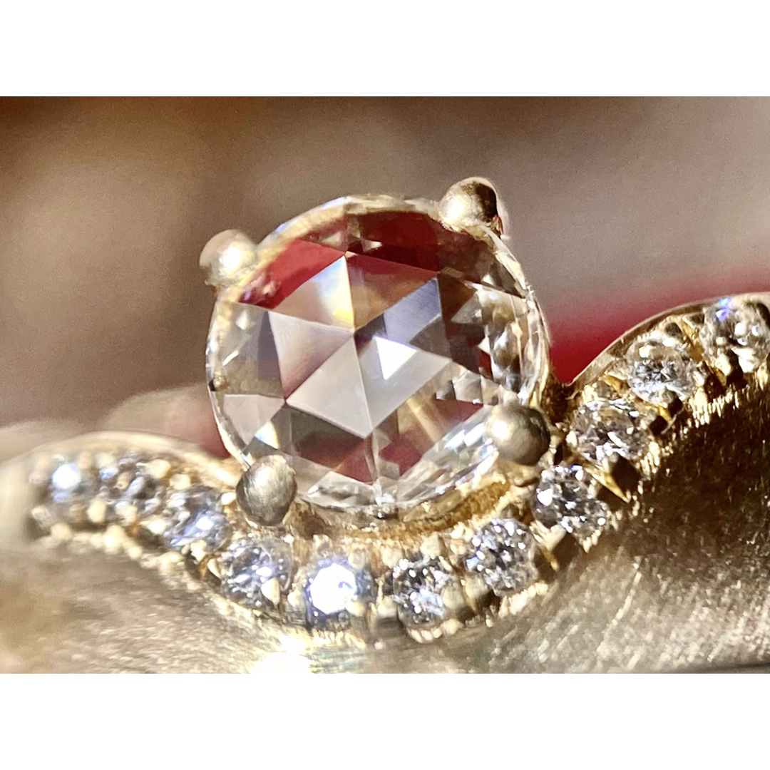 クラシック✨艶消しローズカットダイヤモンドリング レディースのアクセサリー(リング(指輪))の商品写真