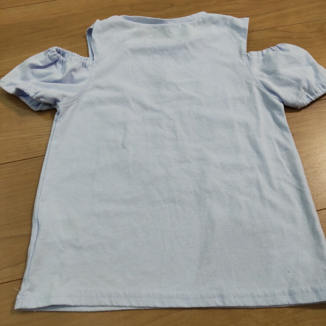 ガーリーTシャツ 2枚セット 薄グリーン120cm ＆ くすみブルー130cm キッズ/ベビー/マタニティのキッズ服女の子用(90cm~)(Tシャツ/カットソー)の商品写真