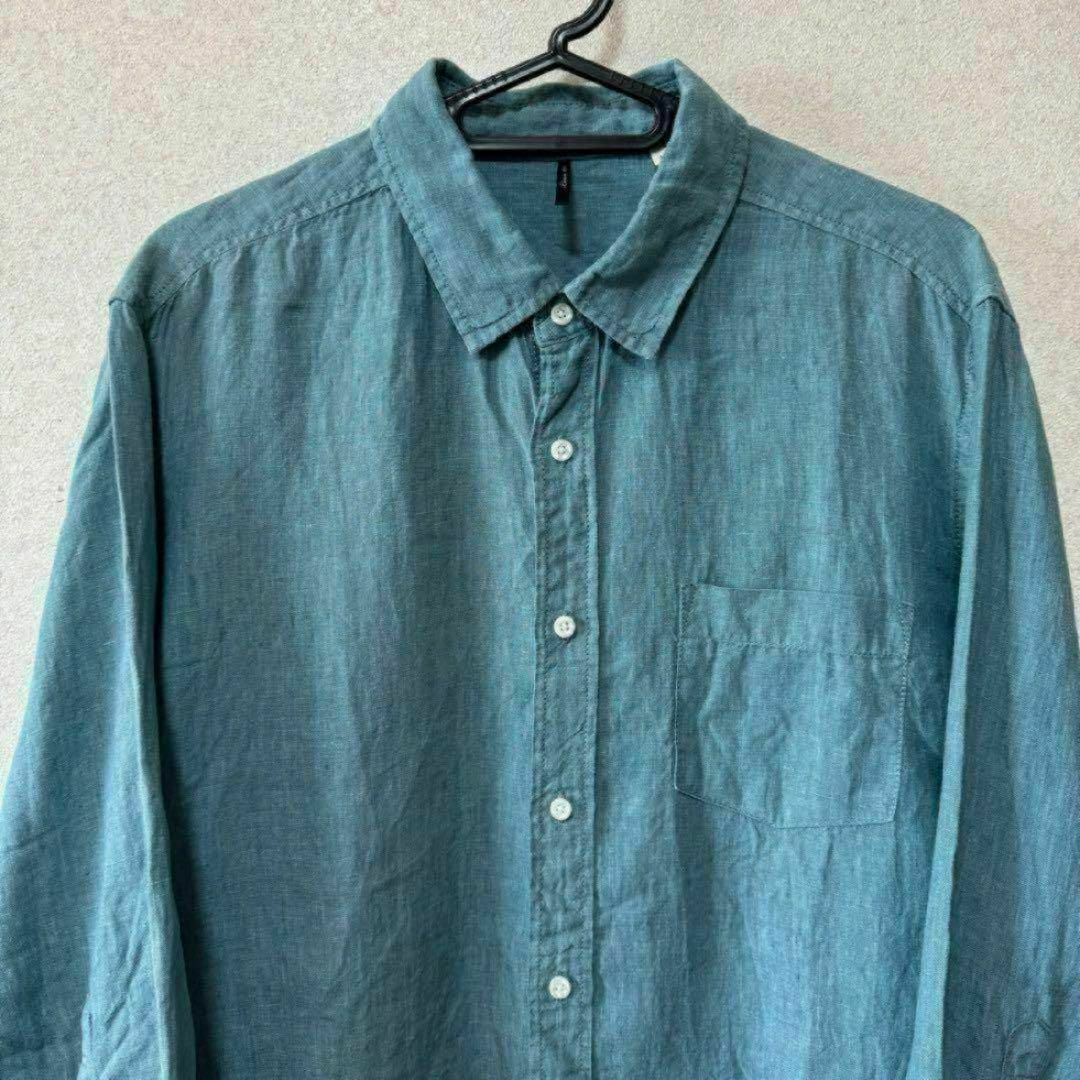 【希少】トップバリュ リネンシャツ 7分袖シャツ 無地 カジュアルシャツ メンズのトップス(シャツ)の商品写真