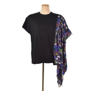 サカイ(sacai)のサカイ フラワープリント アシンメトリー 変形 Tシャツ 半袖 19-04391(Tシャツ(半袖/袖なし))